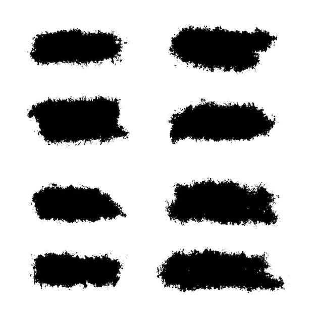 Détresse noire brosses Grunge Texture Splash bannière illustration vectorielle
