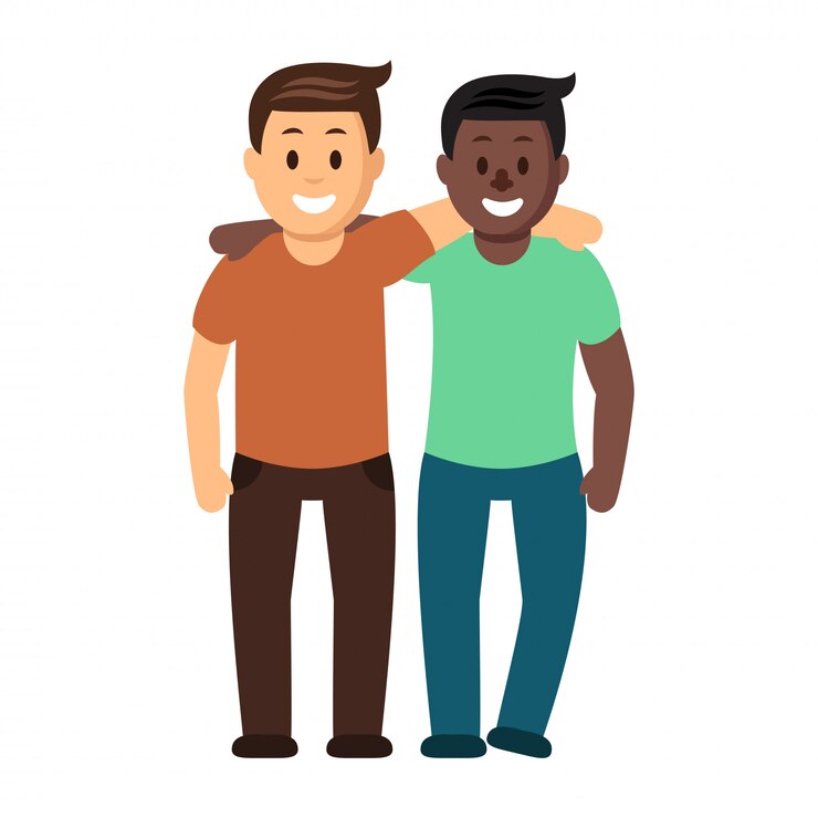Vecteur deux amis s&#39;amusant