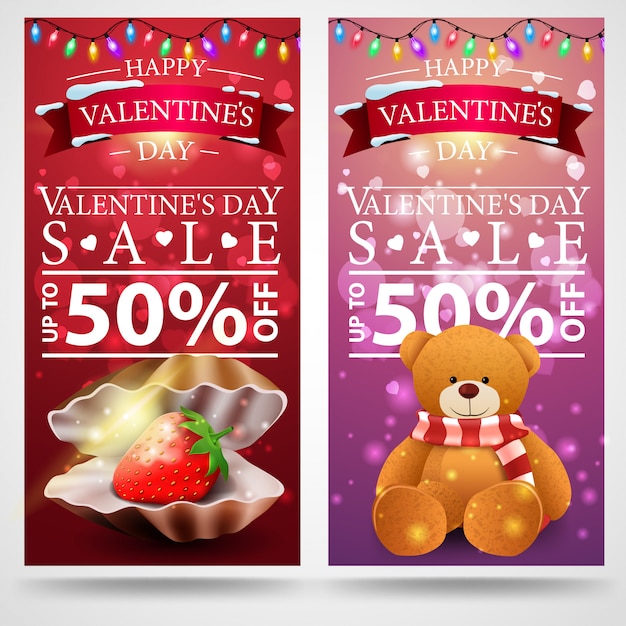 Deux Bannière Discount Saint Valentin