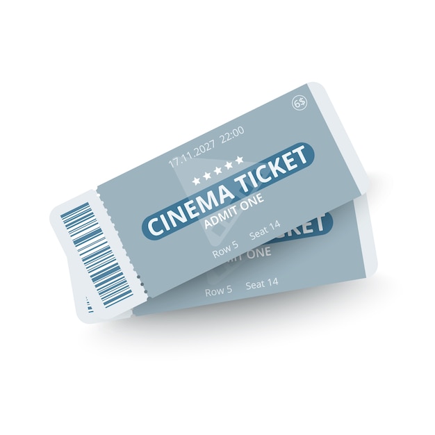 Vecteur deux billets de cinéma isolés