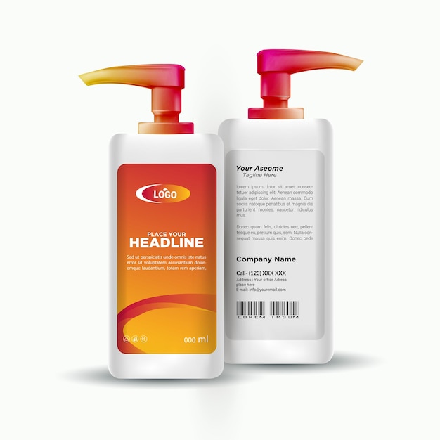 deux bouteilles de shampooing sont affichées sur un fond blanc