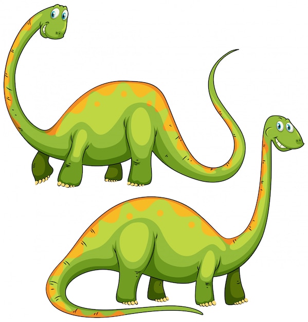 Deux Dinosaures Verts Souriants