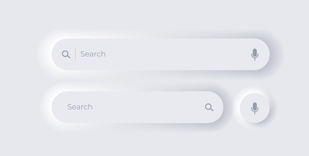 Deux ensembles de barre de recherche neumorphique