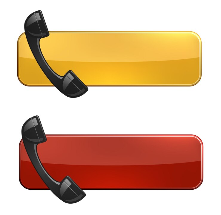 Vecteur deux étiquettes de couleurs différentes avec un téléphone disant