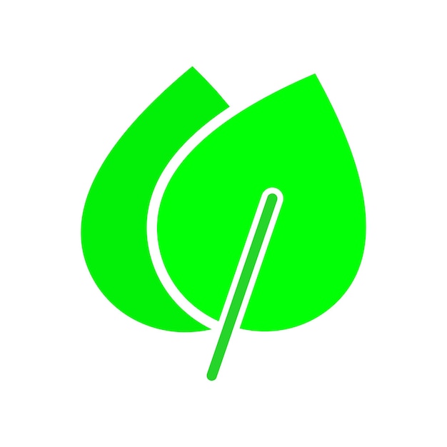 Vecteur deux feuilles ligne icône verdure écologie forêt vert paix sauvons la nature propreté vie vecteur couleur icône sur fond blanc pour les affaires et la publicité