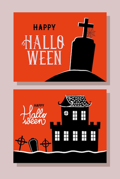 Deux invitations à la fête d'Halloween