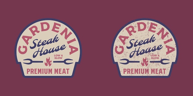 Vecteur deux logos pour un restaurant appelé cardiola steakhouse