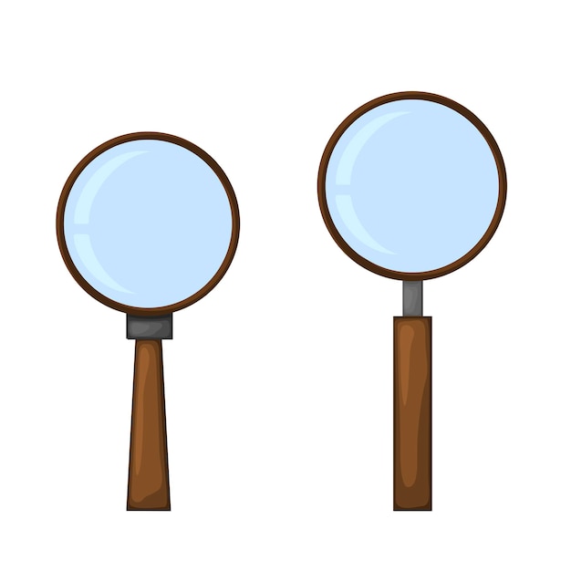 Deux Loupes Sur Fond Blanc Pour La Construction Et La Conception. Style De Bande Dessinée. Illustration Vectorielle.