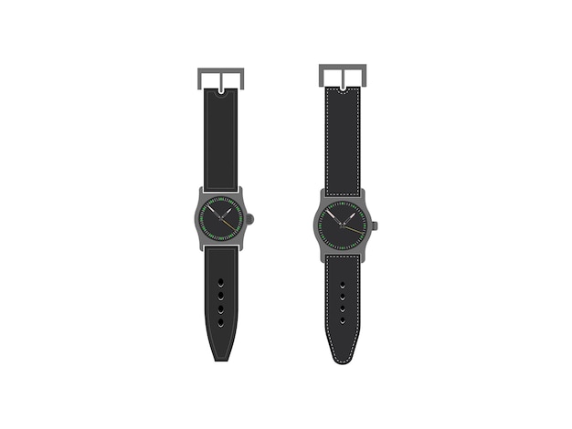 Deux montres intelligentes noires avec un bracelet noir.