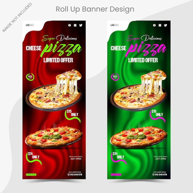 Vecteur deux pizzas différentes qui sont sur fond blanc