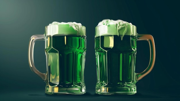 Vecteur deux tasses en verre vert avec le couvercle fermé