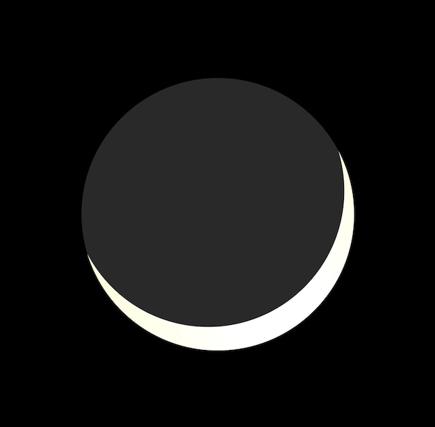 Deuxième jour après l'icône de la nouvelle lune Vecteur d'icône de lune