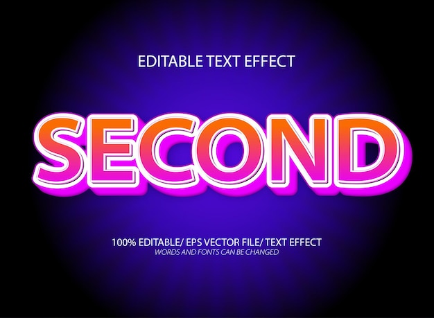 Deuxième modèle d'effet de texte 3D modifiable