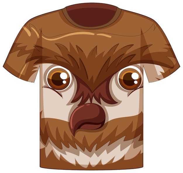 Devant Du T-shirt Avec Motif Visage De Hibou