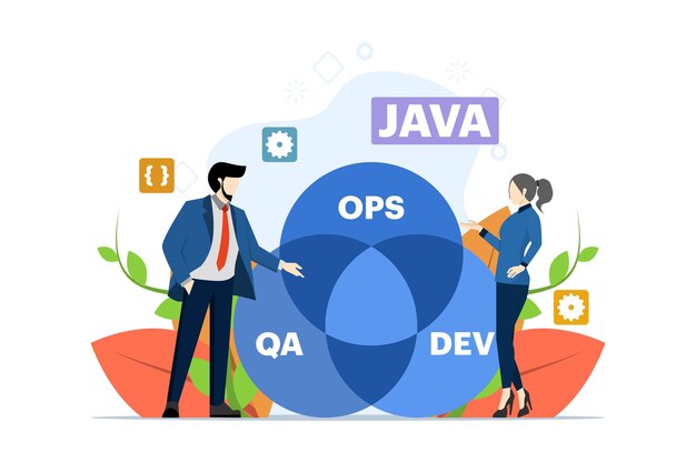 développement de logiciels et opérations pratique de programmeur illustration vectorielle du concept