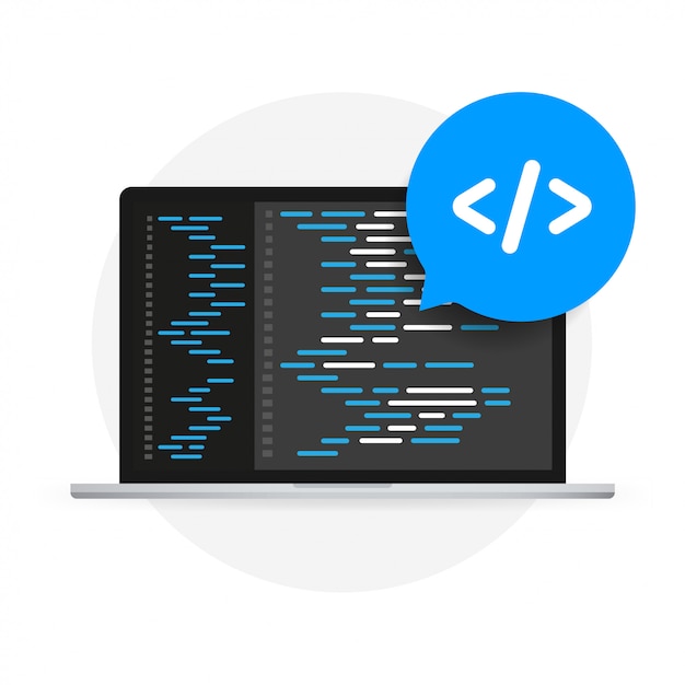 Vecteur développement de logiciels, programmation, concept de vecteur de codage.