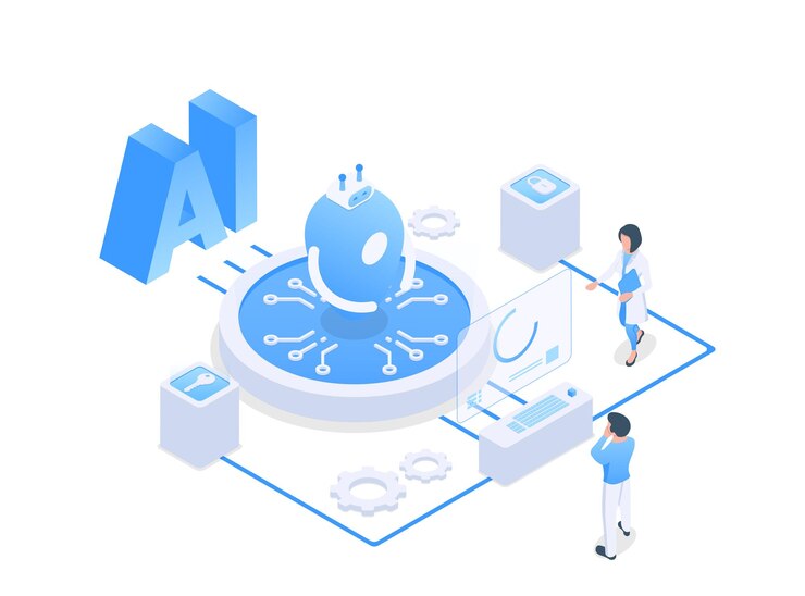 Développement de la technologie IA Illustration vectorielle