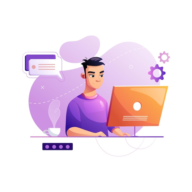 Développeur de codeur concentré sur le projet de travail Développement de technologies de programmation et de codage