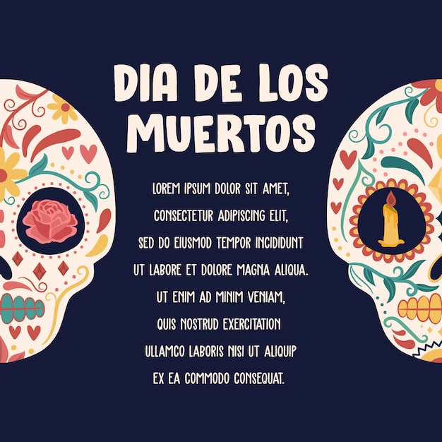 Día De Los Muertos Fond Avec Crâne Coloré