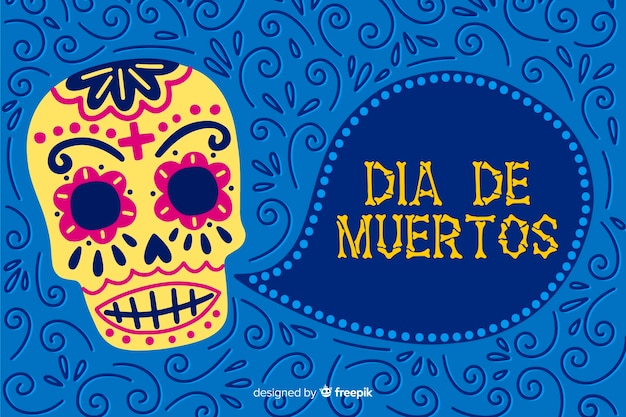 Día De Muertos Concept Avec Arrière-plan Dessiné à La Main