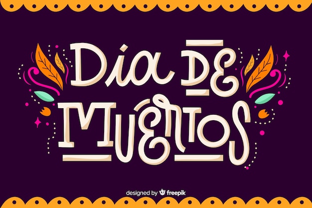 Vecteur día de muertos concept avec fond design plat