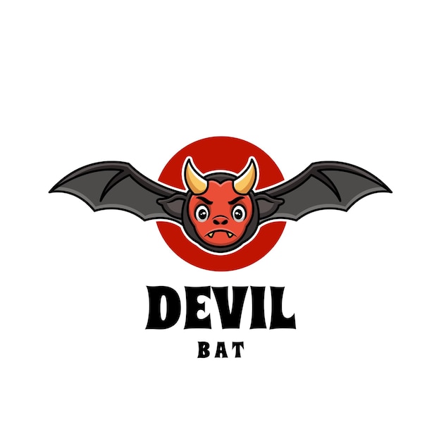 Diable Chauve-souris Halloween Cartoon Creative Logo Design