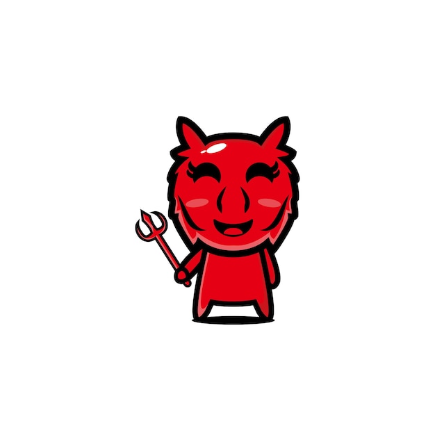 Diable Rouge Personnage Cartoon Vector Design Mascotte Art