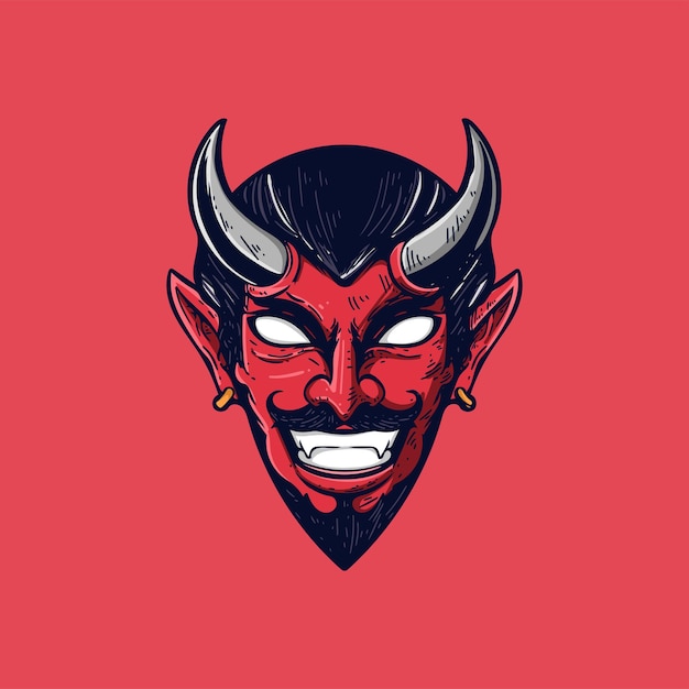 Diable Tête Illustration Vecteur Mascotte