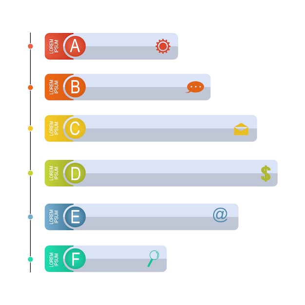 Vecteur diagramme à barres diagramme graphique infographie horizontal statistique