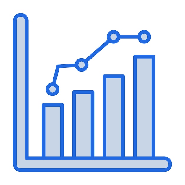 Diagramme de croissance Illustration en teinte bleue