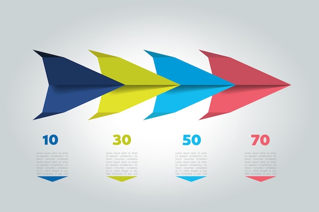 Diagramme De Diagramme De Tutoriel De Flèche En 4 étapes Un Deux Trois Concept