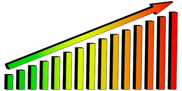 Vecteur diagramme graphique 3d ascenseur flèche