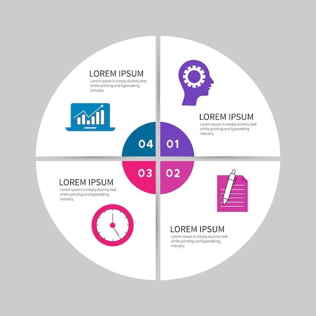 Diagramme Infographique Circulaire Avec 4 étapes