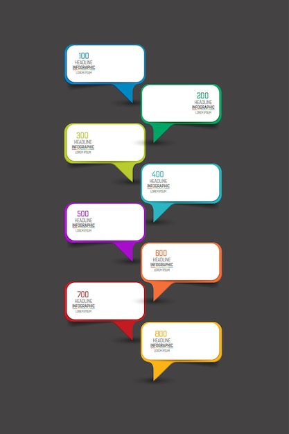 Vecteur diagramme de modèle de rapport de chronologie d'infographie champs de texte vides vector