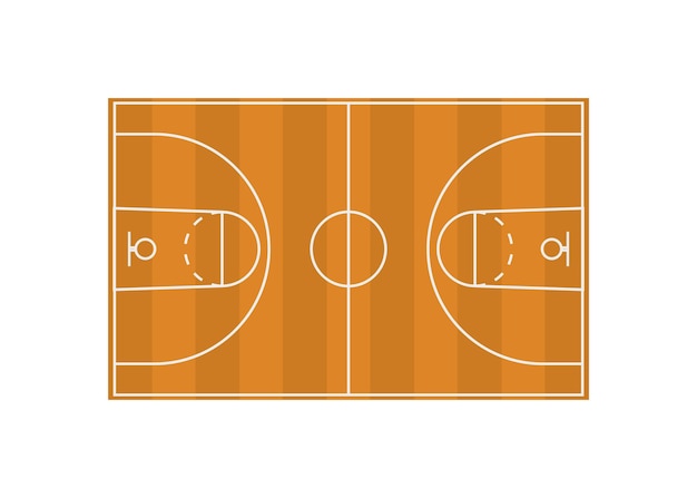 diagramme de terrain de basket-ball en illustration vectorielle de style plat