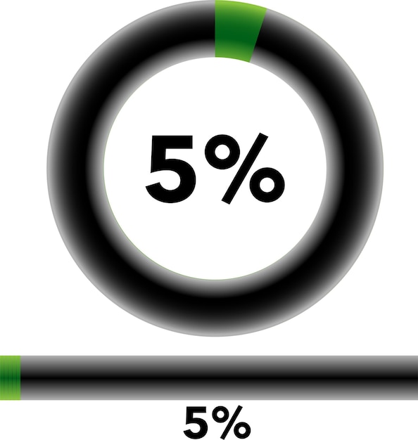 Vecteur diagrammes de pourcentage de cercle prêts à l'emploi pour la conception web, l'interface utilisateur (ui) ou l'infographie