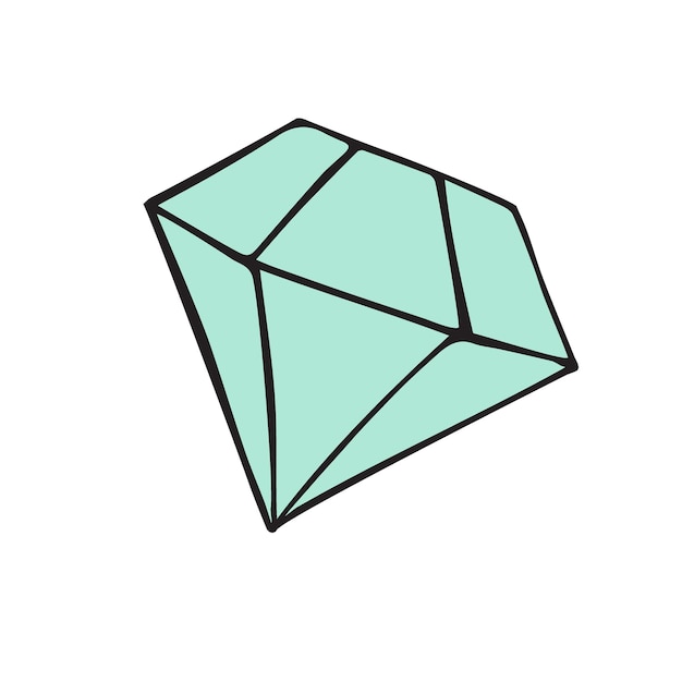 Diamant Dessiné à La Main De Vecteur