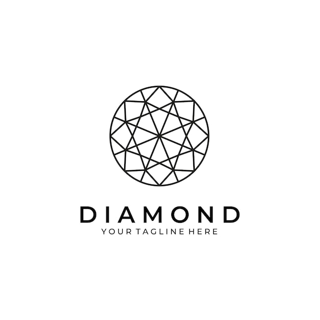 Diamant Logo Société Illustration Vectorielle Icône Or Brillant Entreprise De Cristal Moderne