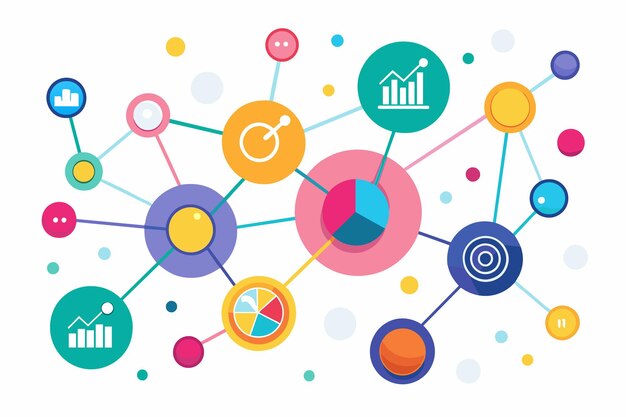 Vecteur diapositive de présentation avec visualisation de données