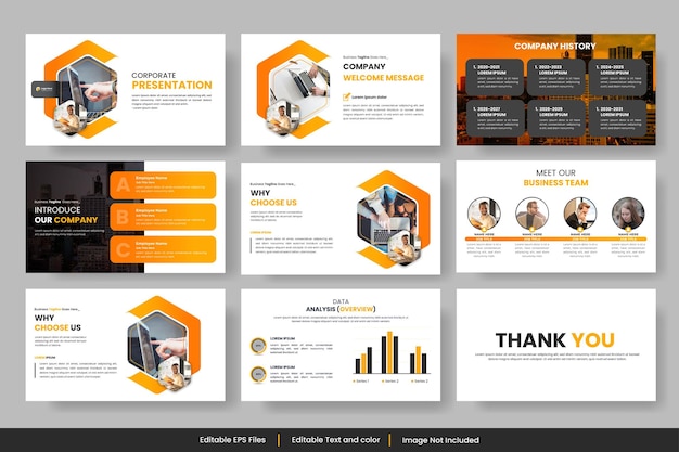 Diapositives de présentation Conception moderne de la couverture de la brochure Set d'éléments infographiques créatifs Présentations