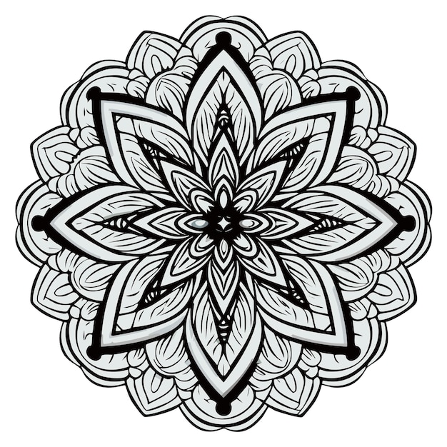 Vecteur dibujo para colorear mandala lignes florales blanches et noires