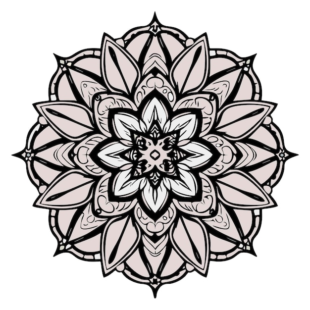 Vecteur dibujo para colorear mandala lignes florales blanches et noires