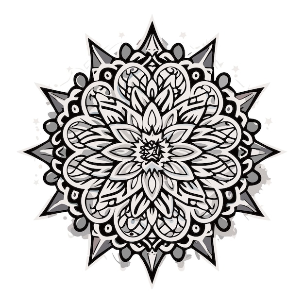 Vecteur dibujo para colorear mandala lignes florales blanches et noires