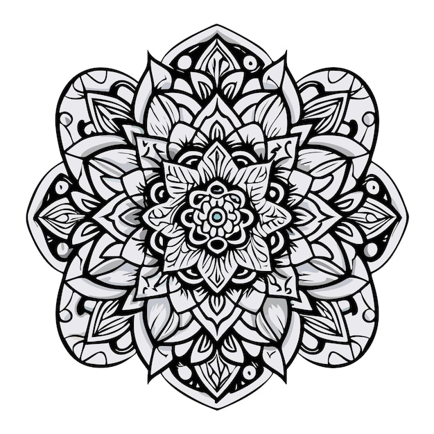 Vecteur dibujo para colorear mandala lignes florales blanches et noires