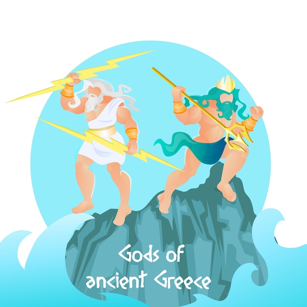 Dieux De La Grèce Antique Zeus Et Poséidon, Olympe