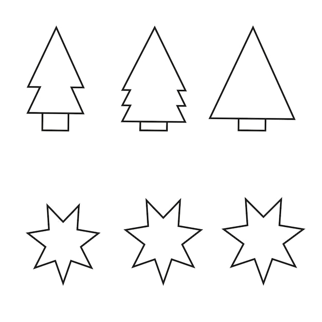 différentes belles icônes d'arbre de Noël