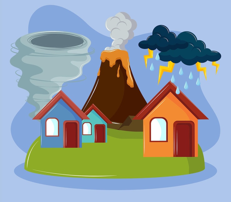 Vecteur différentes catastrophes naturelles