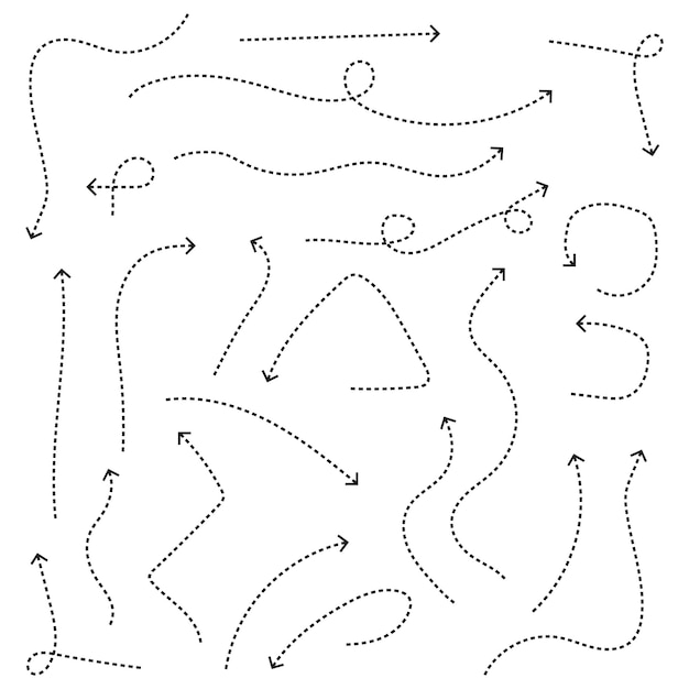 Vecteur différentes flèches de doodle illustration vectorielle