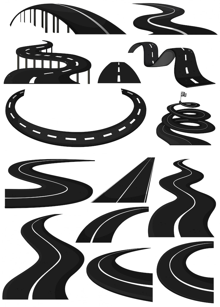 Vecteur différentes formes de voies