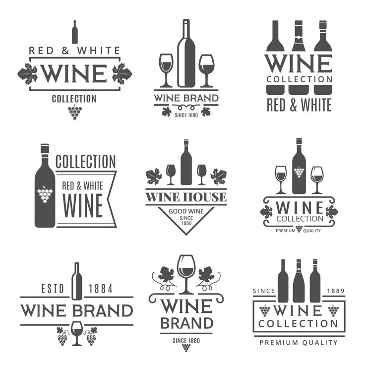 Vecteur différentes marques de vin